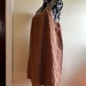 stars above Rust Brown Gauze Tank Dress